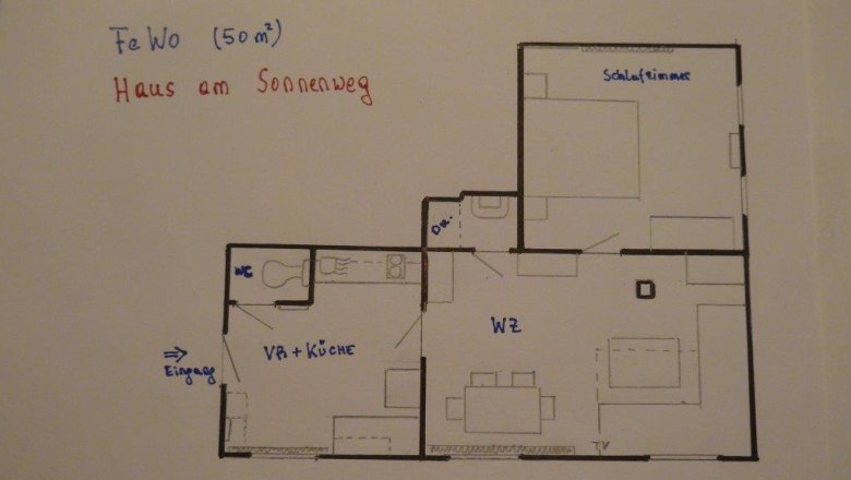 Layout Holiday flat "Haus am Sonnenweg", © Familie Prem